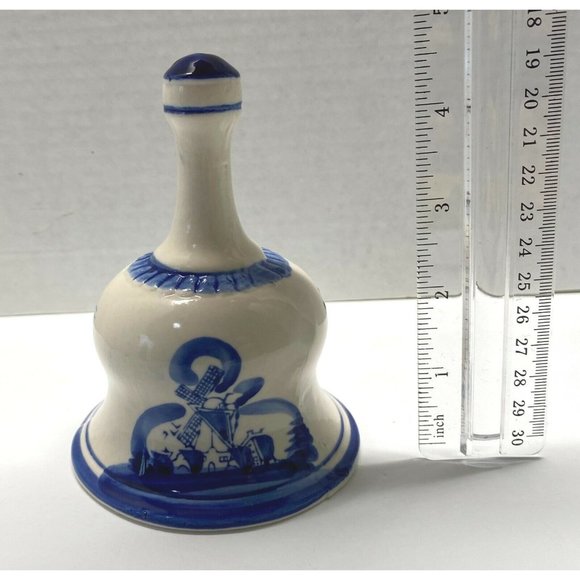 Dutch Windmill Dinner Bell Holland Hand Painted Vintage Japan 4.5" Tall - Picture 3 of 11